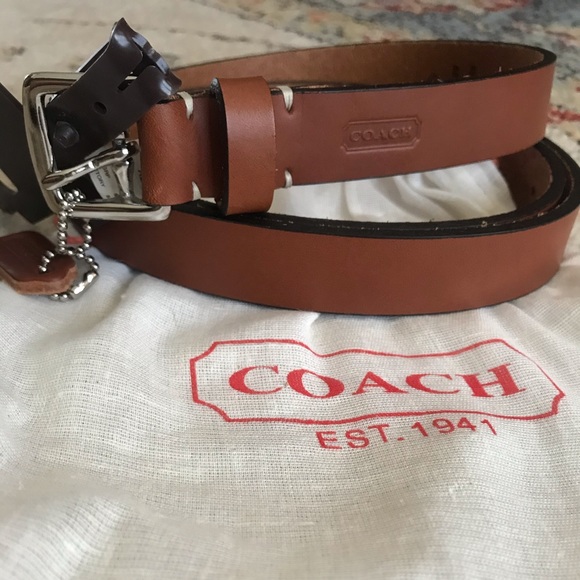 Coach Accessories - NWT Coach Brown Leather Belt with Linen Dust Bag